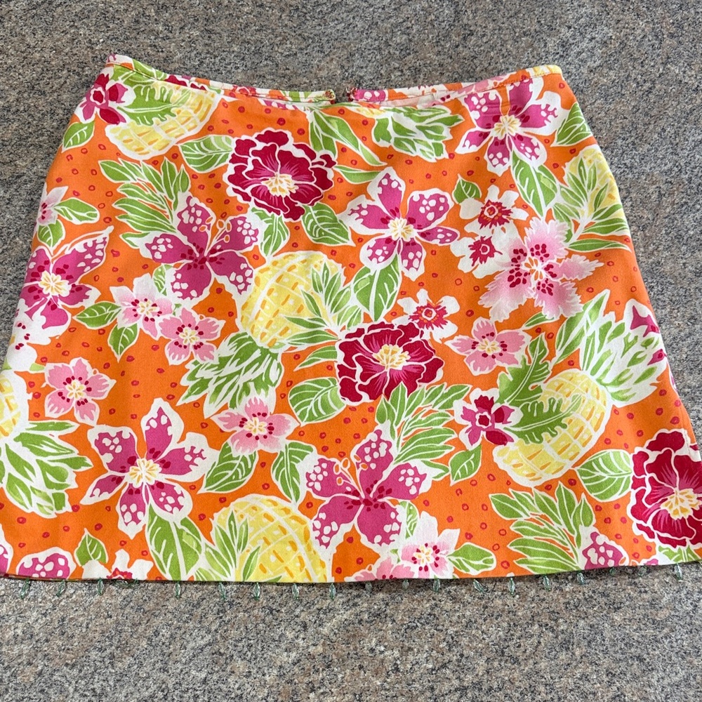 Bamboo Traders Floral Orange Skort - size 10